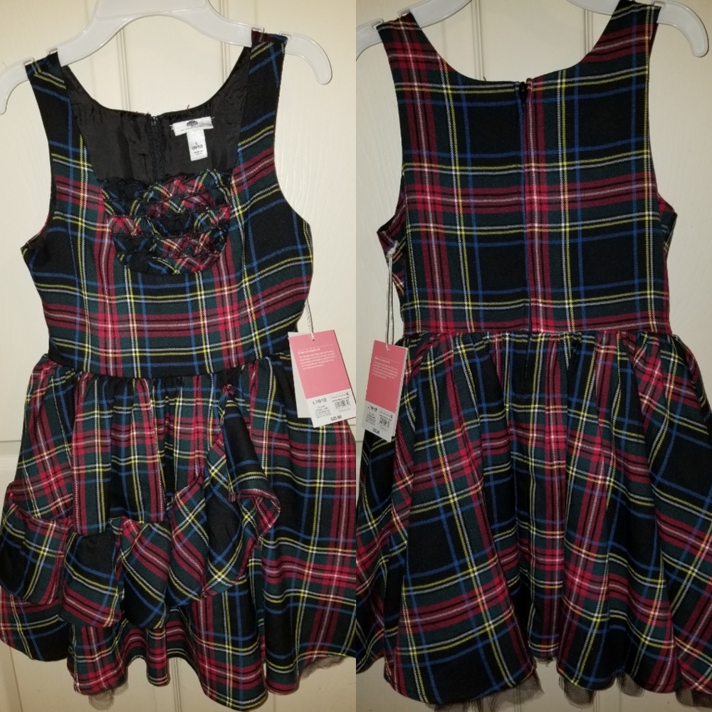 Girl's Plaid Ruffle Dress